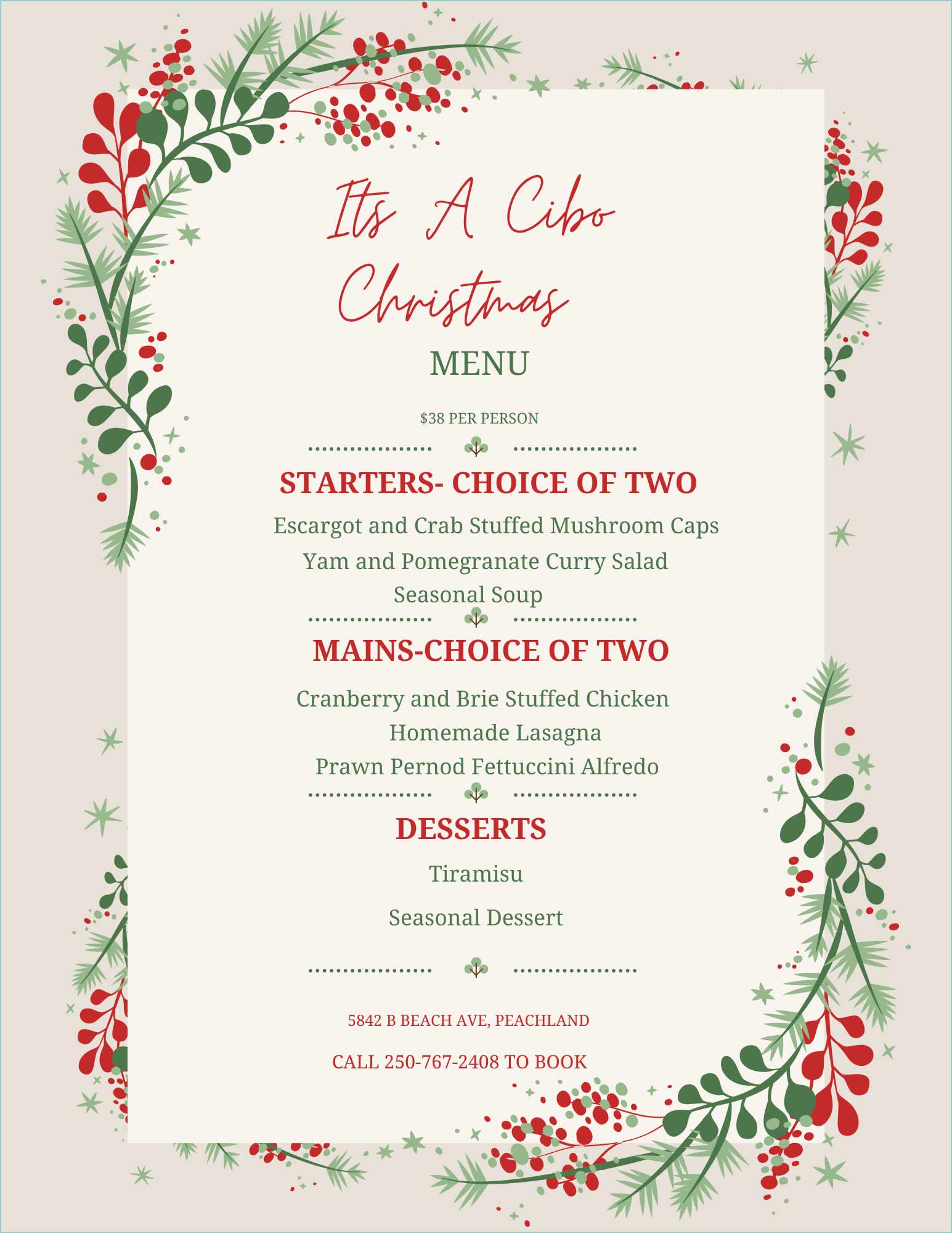 image of christmas  menu part 3