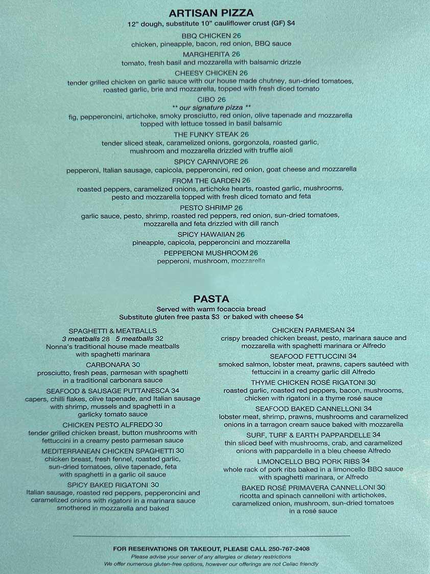 image of food main menu part 2a